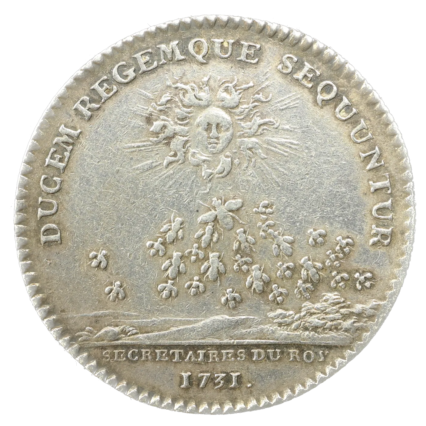 Ficha Luis XV (1715-1774) Secretario del Rey 1731 Plata 7,61 gr 30 mm