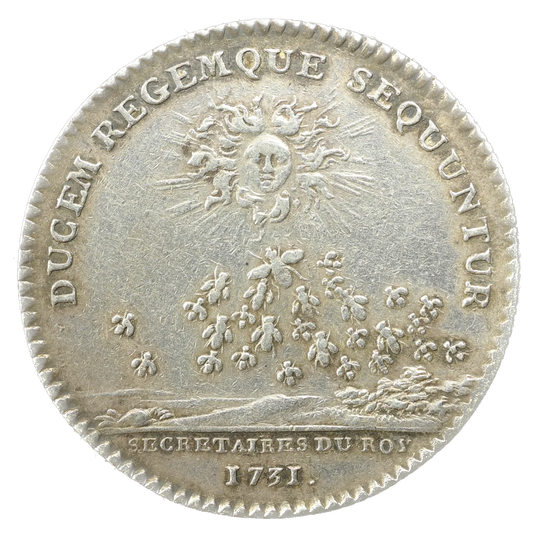 Ficha Luis XV (1715-1774) Secretario del Rey 1731 Plata 7,61 gr 30 mm