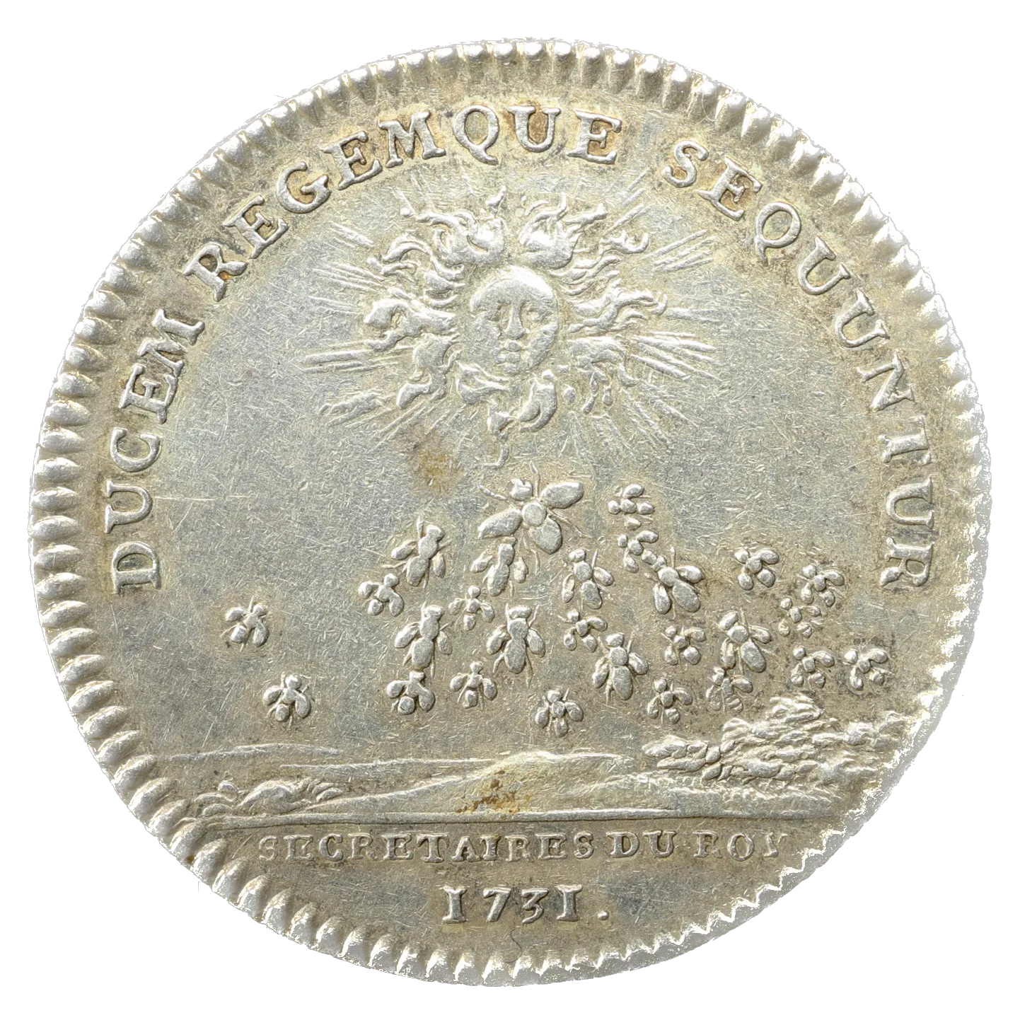 Ficha Luis XV (1715-1774) Secretario del Rey 1731 Plata 7,84 gr 30 mm