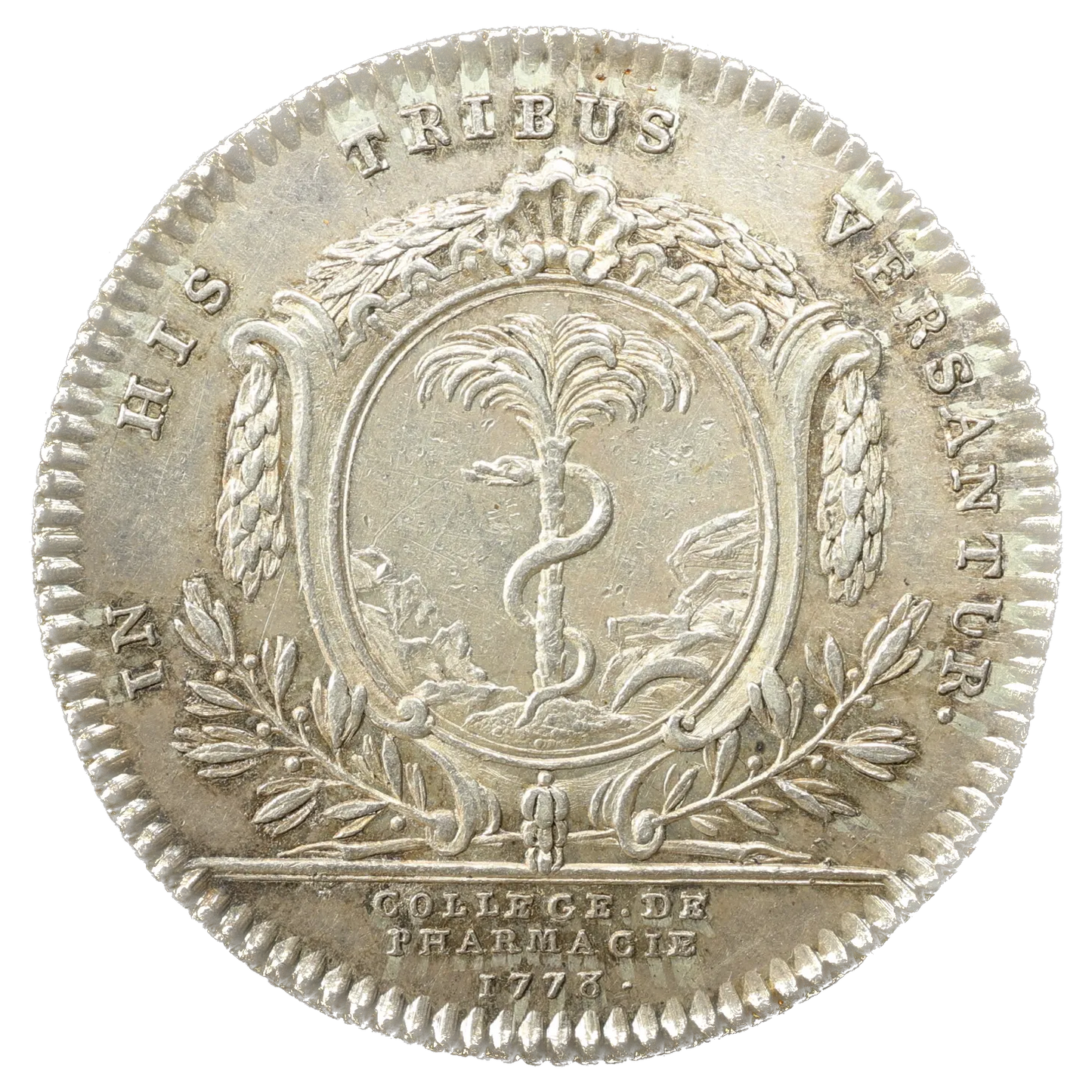 Ficha Luis XVI (1774–1793) Facultad de Farmacia 1778 Plata 9,47 gr 31 mm