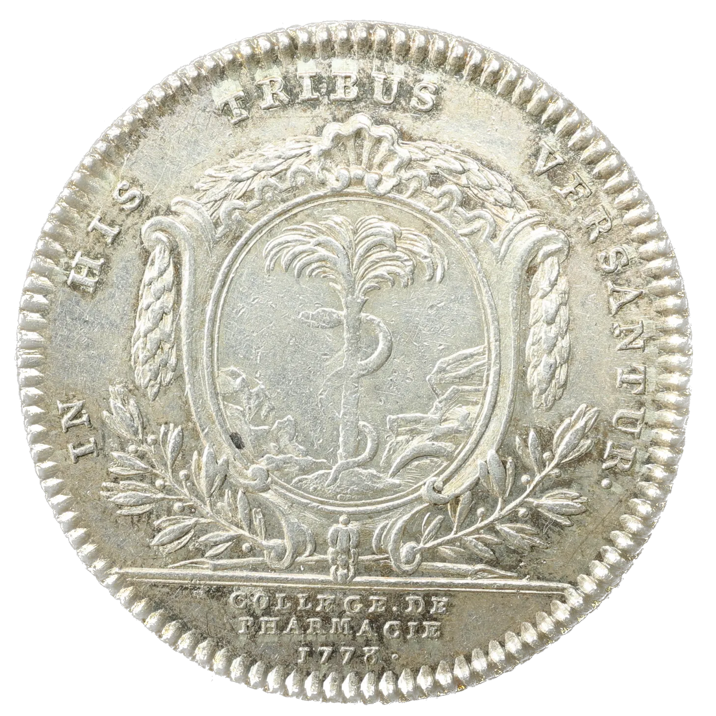 Ficha Luis XVI (1774–1793) Facultad de Farmacia 1778 Plata 9,64 gr 31 mm