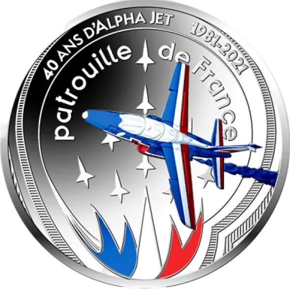 Monnaie de Paris 10 € Patrouille de France 2021 en Argent 22.2 gr Belle Epreuve BE