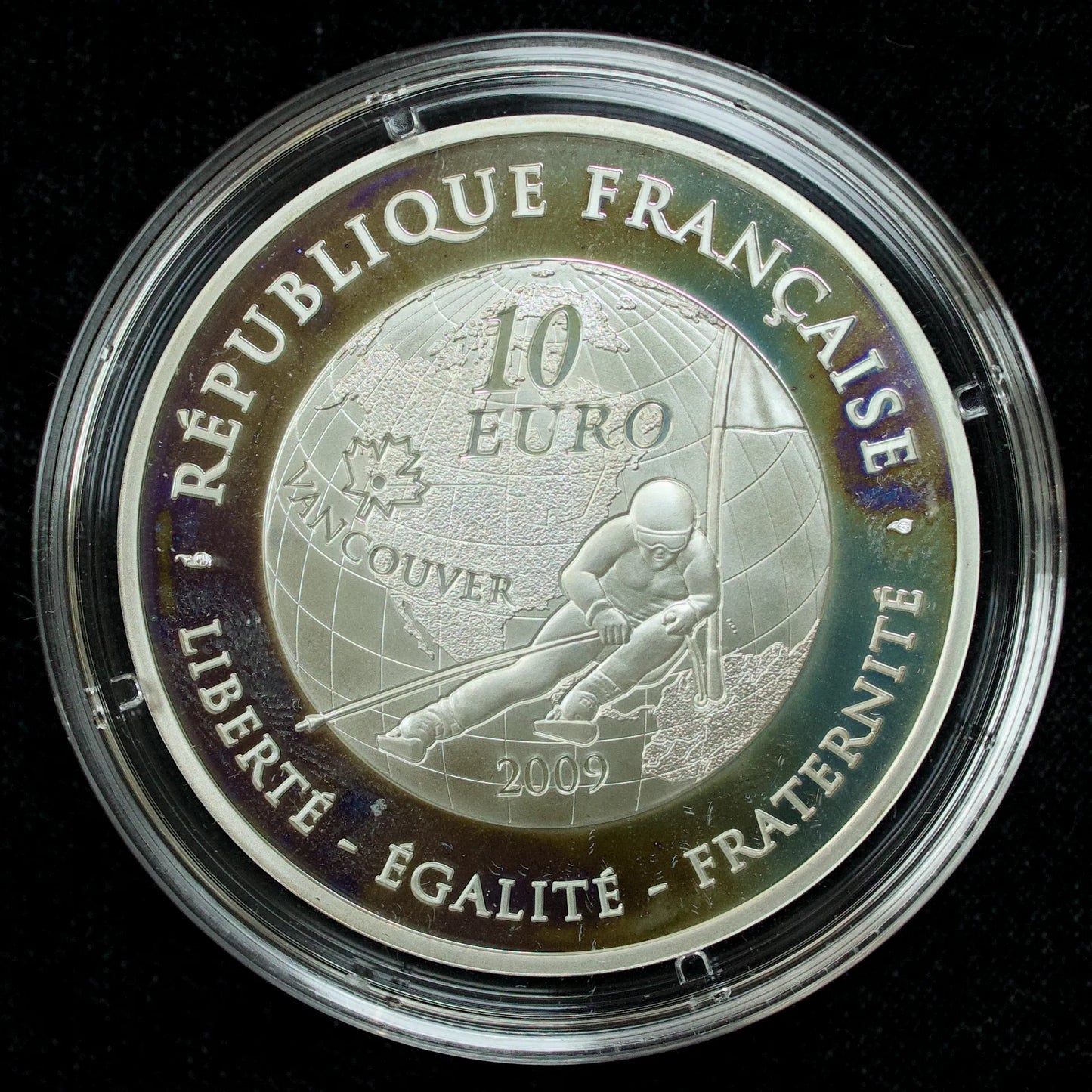 Monnaie de Paris - 10 Euros 2009 Jeux d'Hiver Ski Alpin Argent 22.2 gr Belle Epreuve