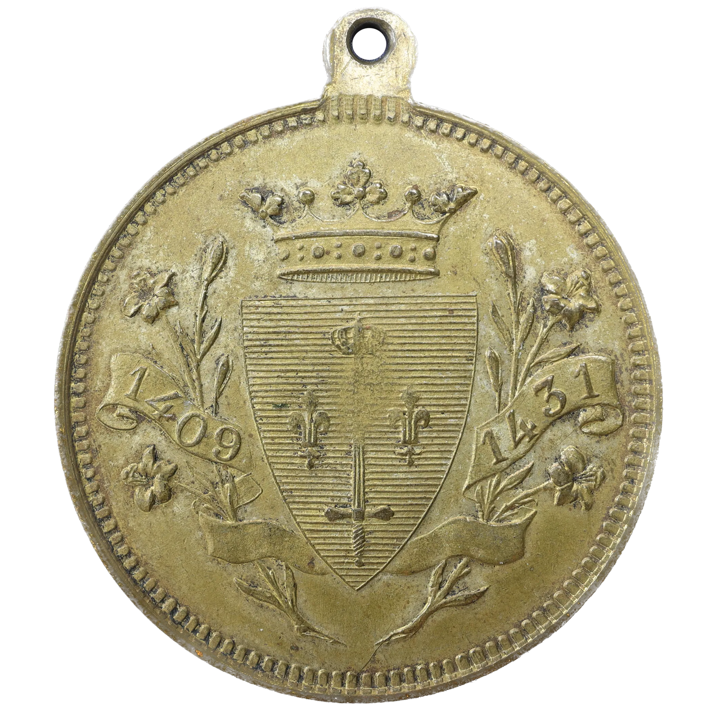 Jeton médaille Jeanne d'Arc 1409-1431 écusson Cuivre 10.61 gr