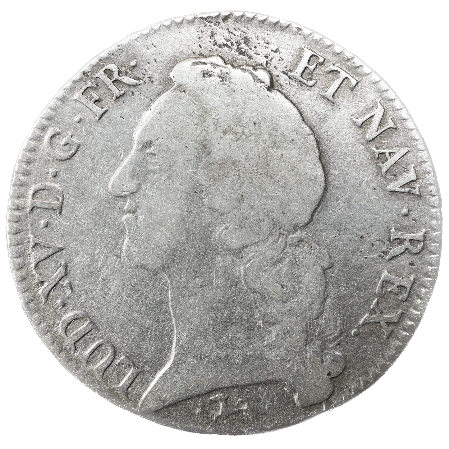 Louis XV (1715-1774) Écu au bandeau 1745 L Bayonne Argent 28.72 gr