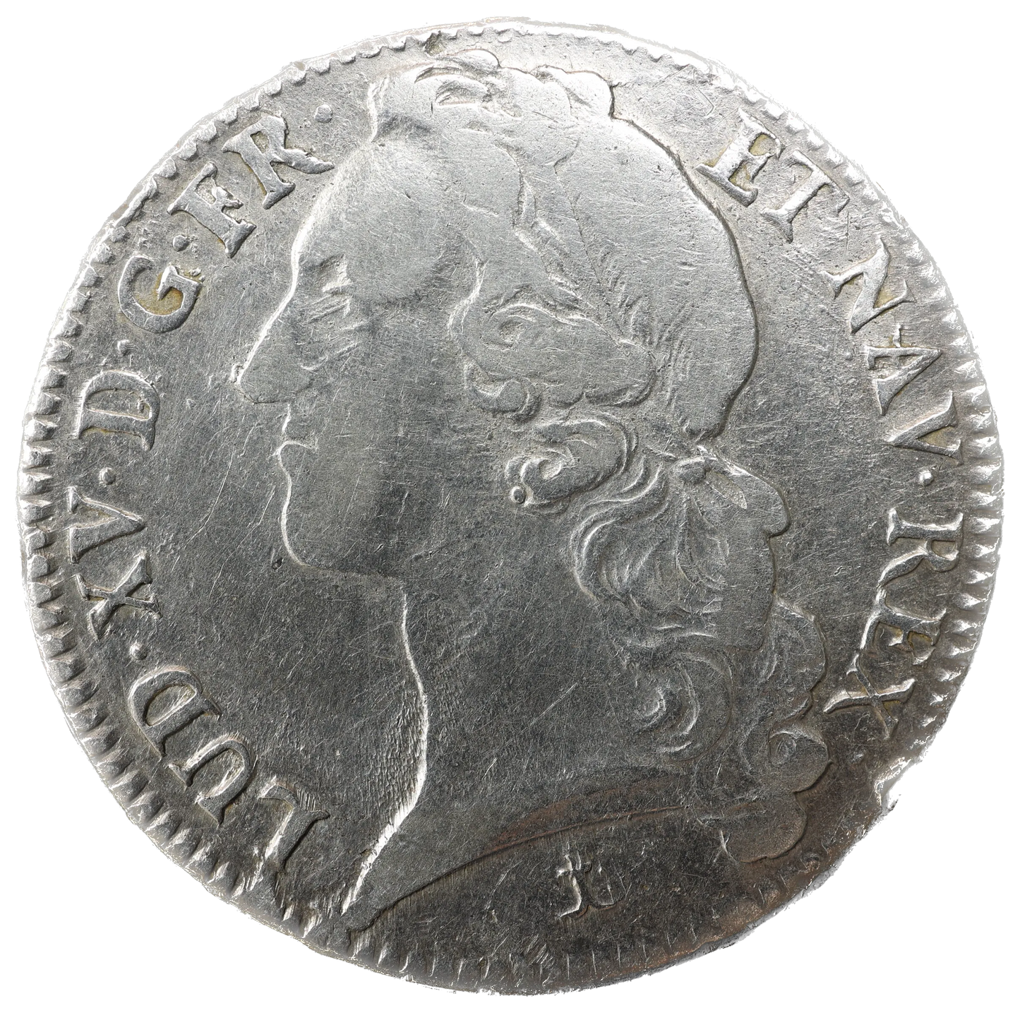 Louis XV (1715-1774) Écu au bandeau 1747 N Montpellier Argent 29.38 gr