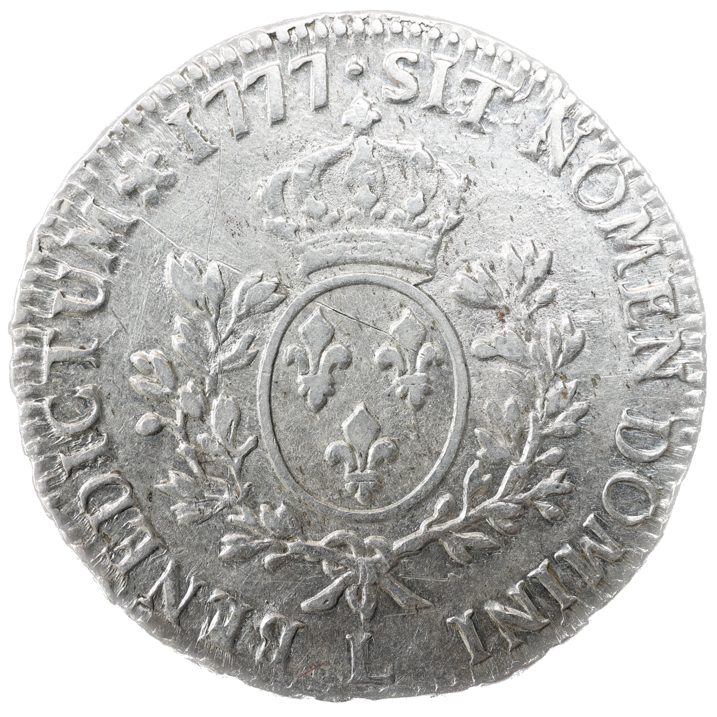 Louis XVI (1774-1792) Écu aux branches d'olivier 1777 L Bayonne Argent 29.14 gr