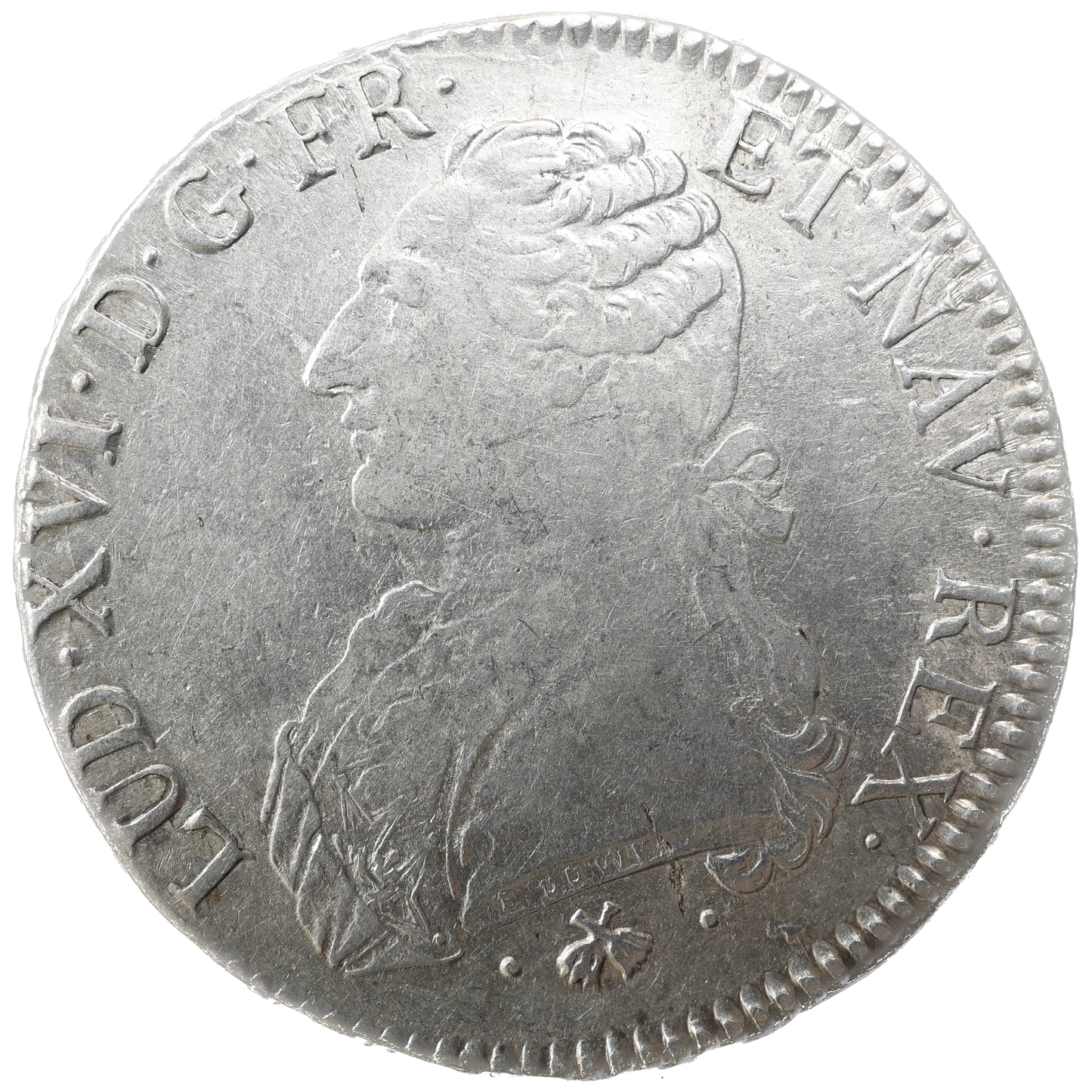 Louis XVI (1774-1792) Écu aux branches d'olivier 1777 L Bayonne Argent 29.13 gr