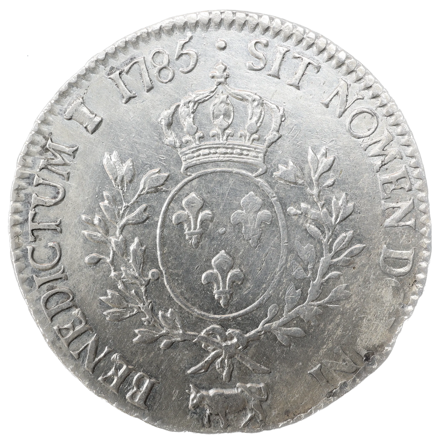 Louis XVI (1774-1792) Écu aux branches d'olivier 1785 Vaquette Pau Argent 28.97 gr