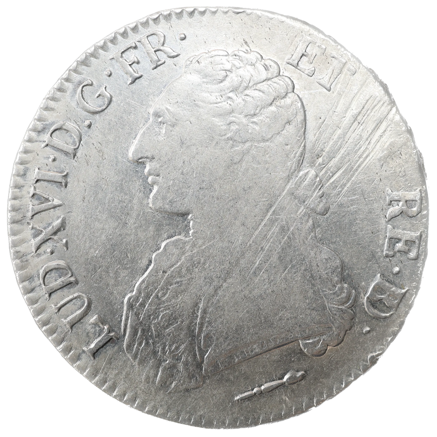 Louis XVI (1774-1792) Écu aux branches d'olivier 1785 Vaquette Pau Argent 28.97 gr