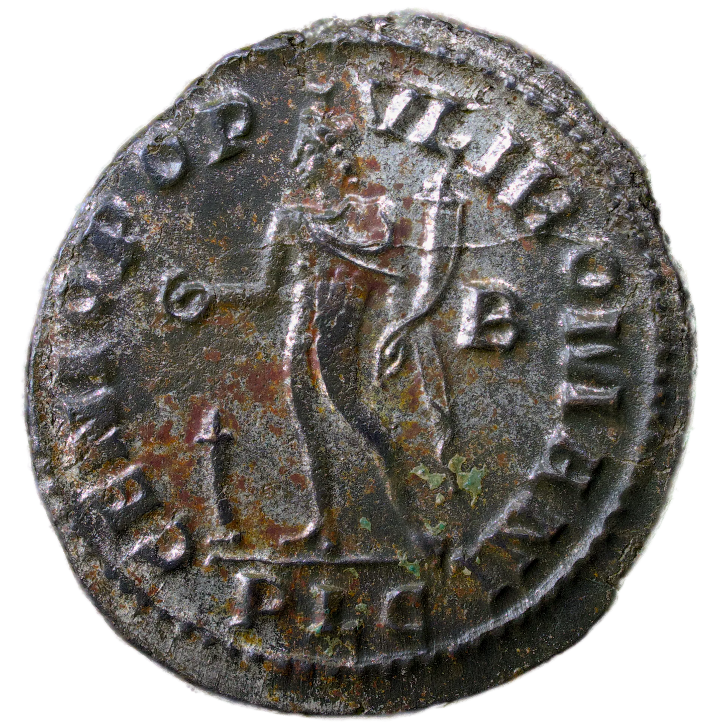 Constance I (305-306) Follis PLC Lyon R/ GENIO POP-VLI ROMANI 8.45 gr