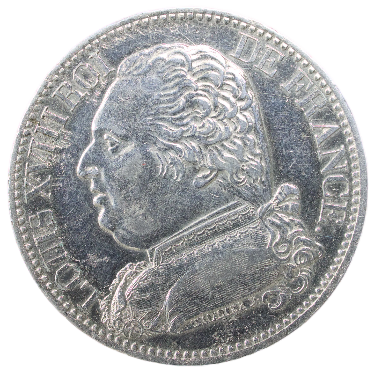 Monnaie de visite Louis XVIII (1815-1824) Module de 5 Francs 1814 Marseille argent 24.90 gr