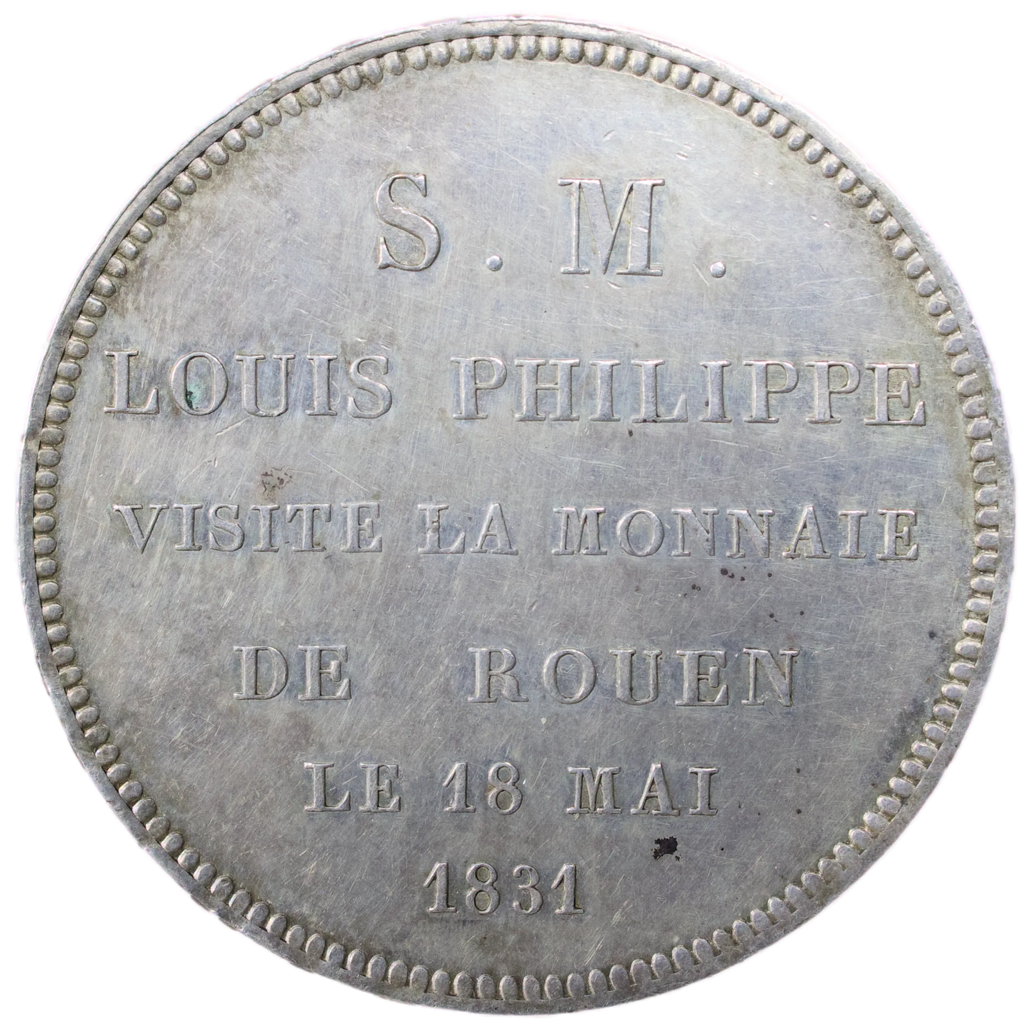 Monnaie de visite Louis Philippe I (1830-1848) Module de 5 Francs 1831 Rouen argent 25.21 gr Sup