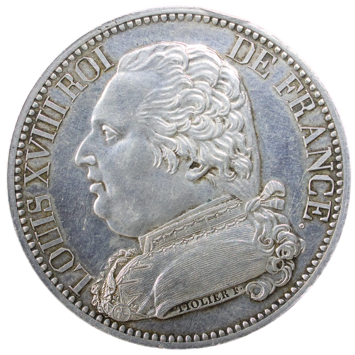 Visiting coin Louis XVIII (1814-1824) Duke of Berry Module of 5 Francs 1814 Lille Silver 25.37 gr