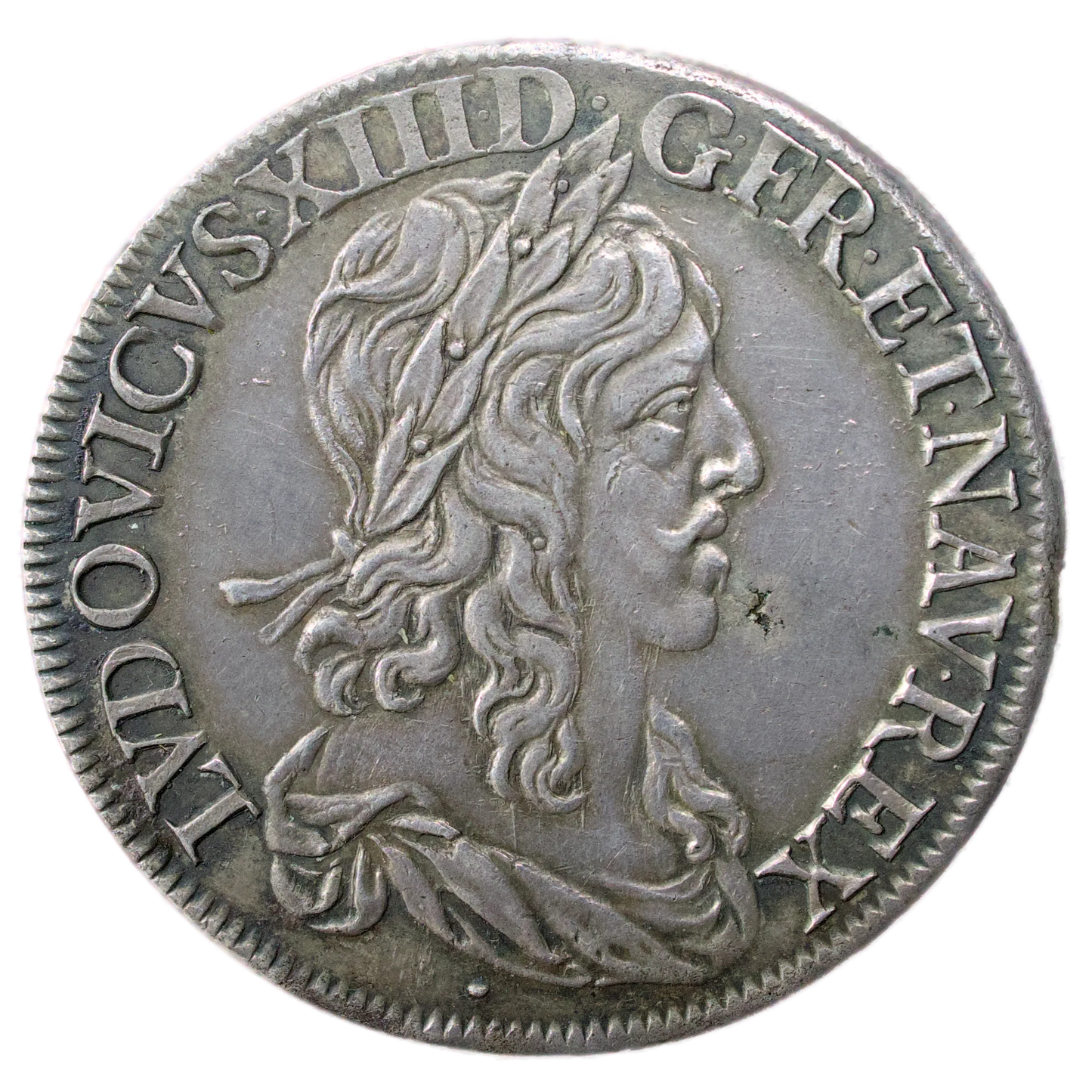 Louis XIII (1610-1643) 1/2 écu 1er poinçon de Warin 1642 Argent 13.60 gr variété 2 points