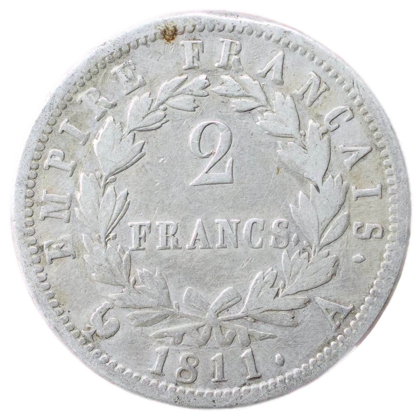 Napoléon I (1804-1814) 2 Francs 1811 A Paris Revers Empire argent 9.90 gr