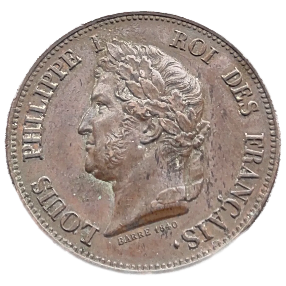 Ensayo Luis Felipe I 1840 Refundición de monedas de cobre 14,86 gr