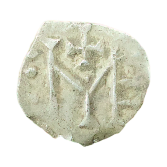 Mérovingiens Moyen-âge MELLE obole d'argent Monogramme ME 0.41 gr