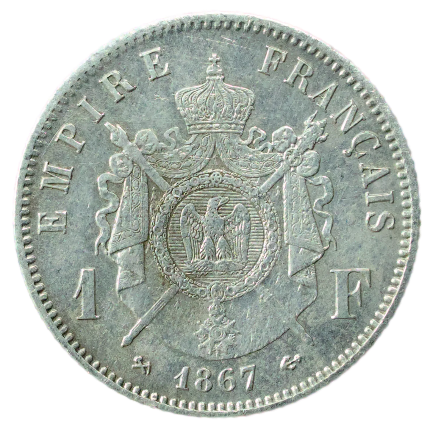 Napoléon III (1852-1870) 1 Franc tête laurée 1857 K Bordeaux 4.69 gr