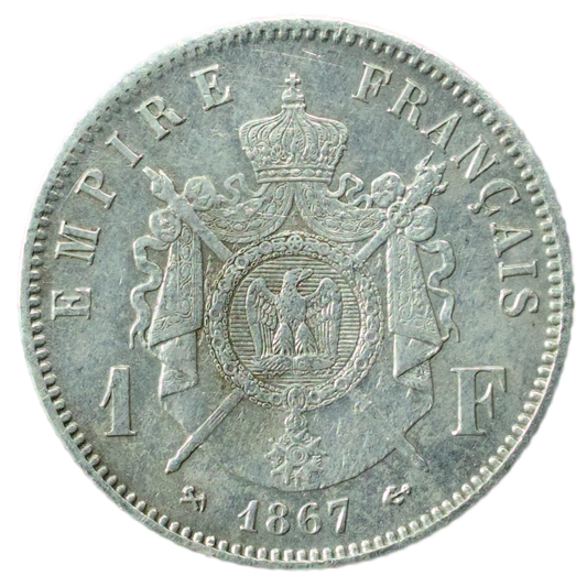 Napoléon III (1852-1870) 1 Franc tête laurée 1857 K Bordeaux 4.69 gr