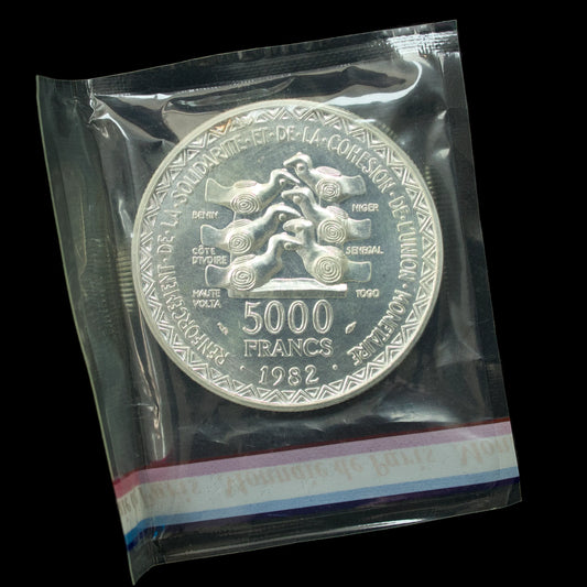 Monnaie de Paris Essai 5000 Francs 1982 Banque Centrale des Etats de l'Afrique de l'Ouest Argent 24.95 gr