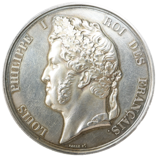 Medal Louis Philippe I (1830-1848) University of France - BORDEAUX 1840 Silver 65.31 gr - 51 mm