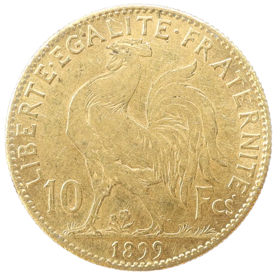 10 Francos Oro Marianne 1899 Poco Común 3,23 gr