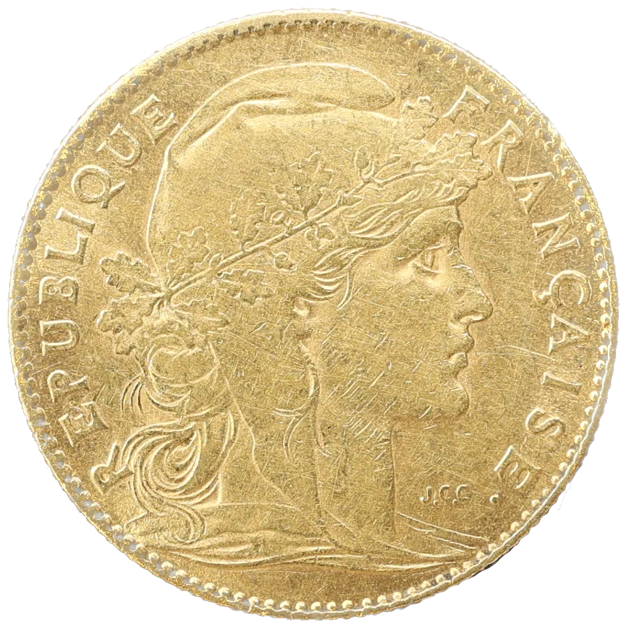 10 Francos Oro Marianne 1899 Poco Común 3,23 gr