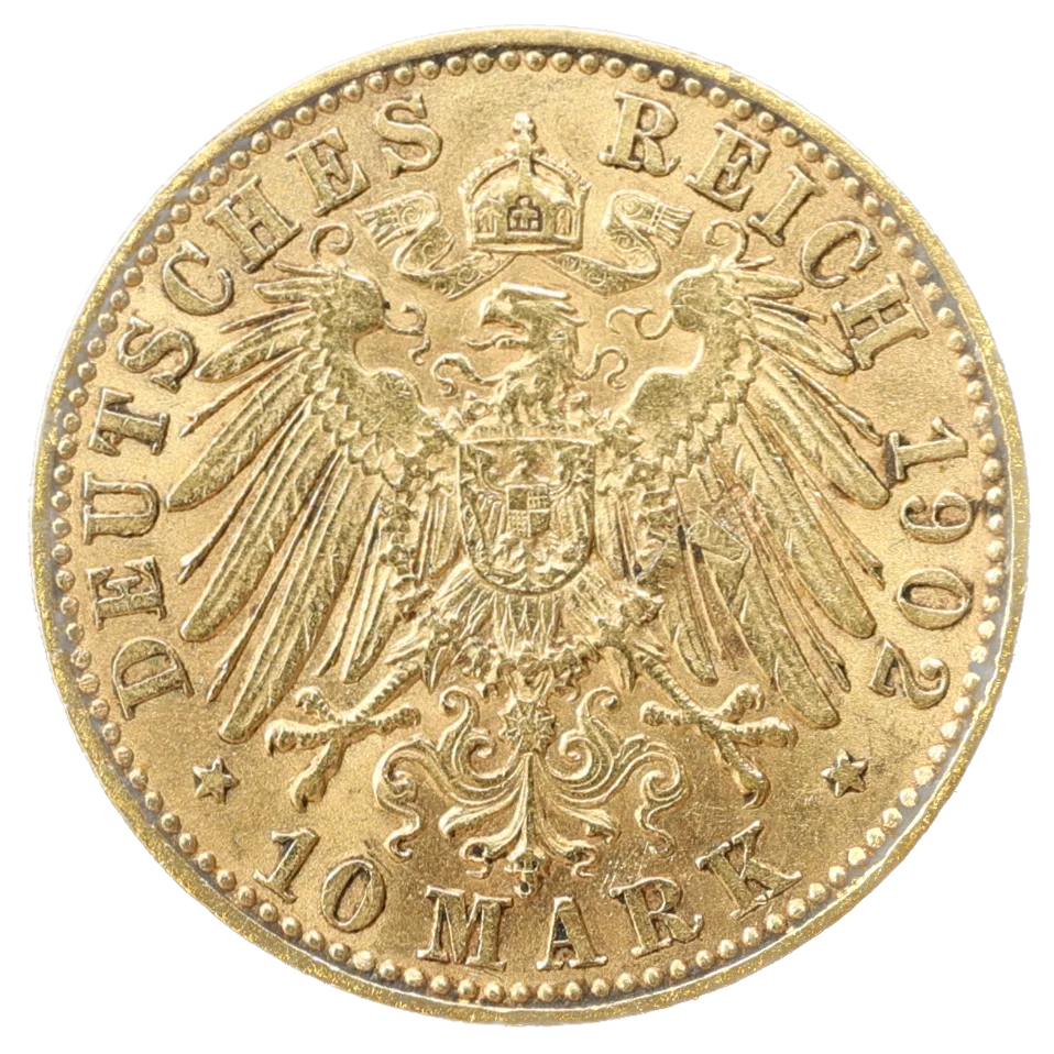 Allemagne Albert Ier de Saxe (1873-1902) 10 Mark Deutsches Reich 1902 E Dresde 3,96 gr