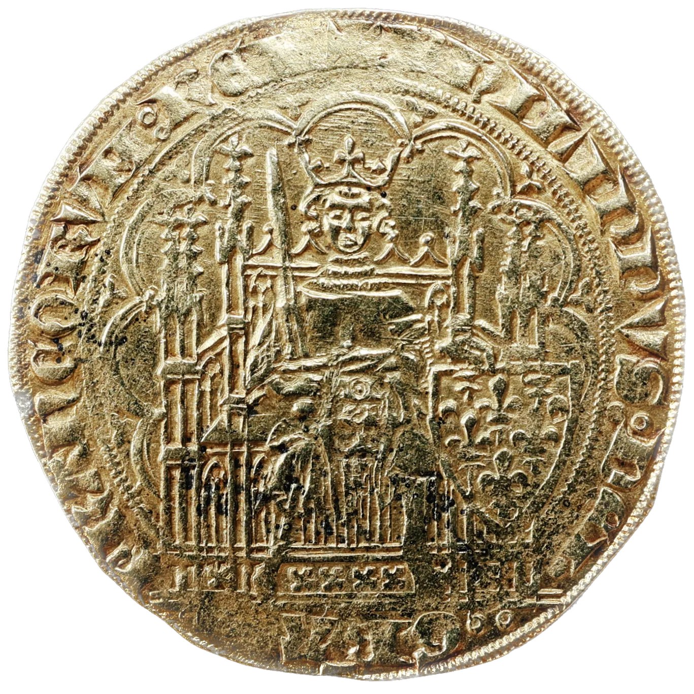 Philip VI (1328-1350) Gold shield on the chair 6th issue (May 6, 1349) 4.50 gr