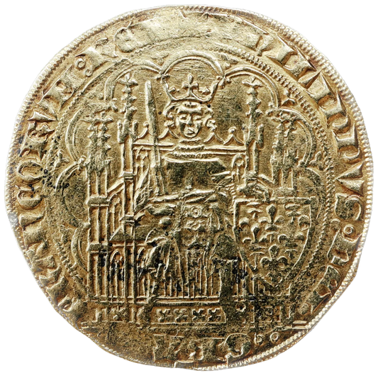 Philip VI (1328-1350) Gold shield on the chair 6th issue (May 6, 1349) 4.50 gr