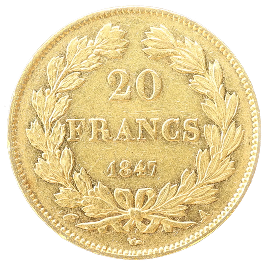 Louis Philippe I (1830-1848) 20 francs Gold 1847 In Paris 6.43 gr Superb