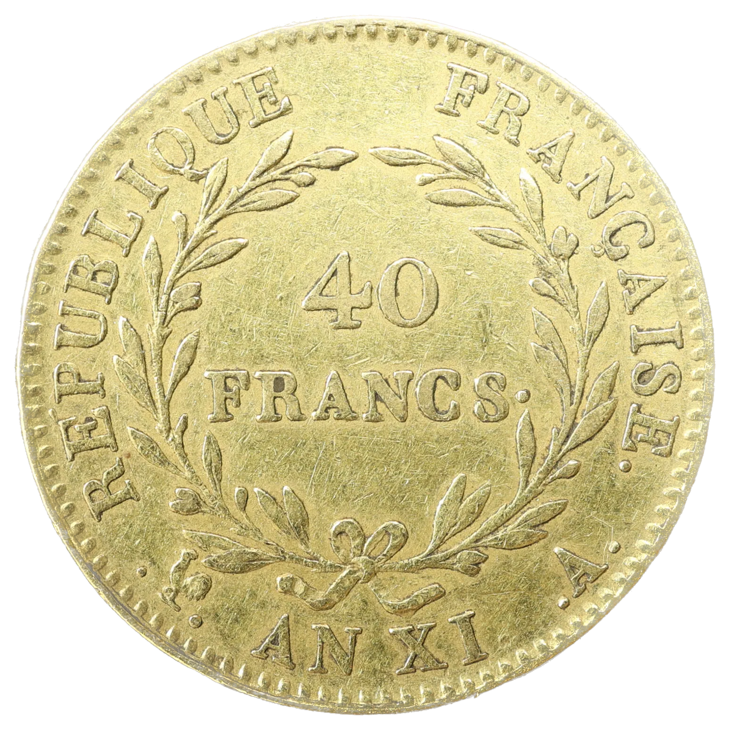 Consulate Bonaparte First Consul (1799-1804) 40 Francs Gold Year XI In Paris 12.85 gr