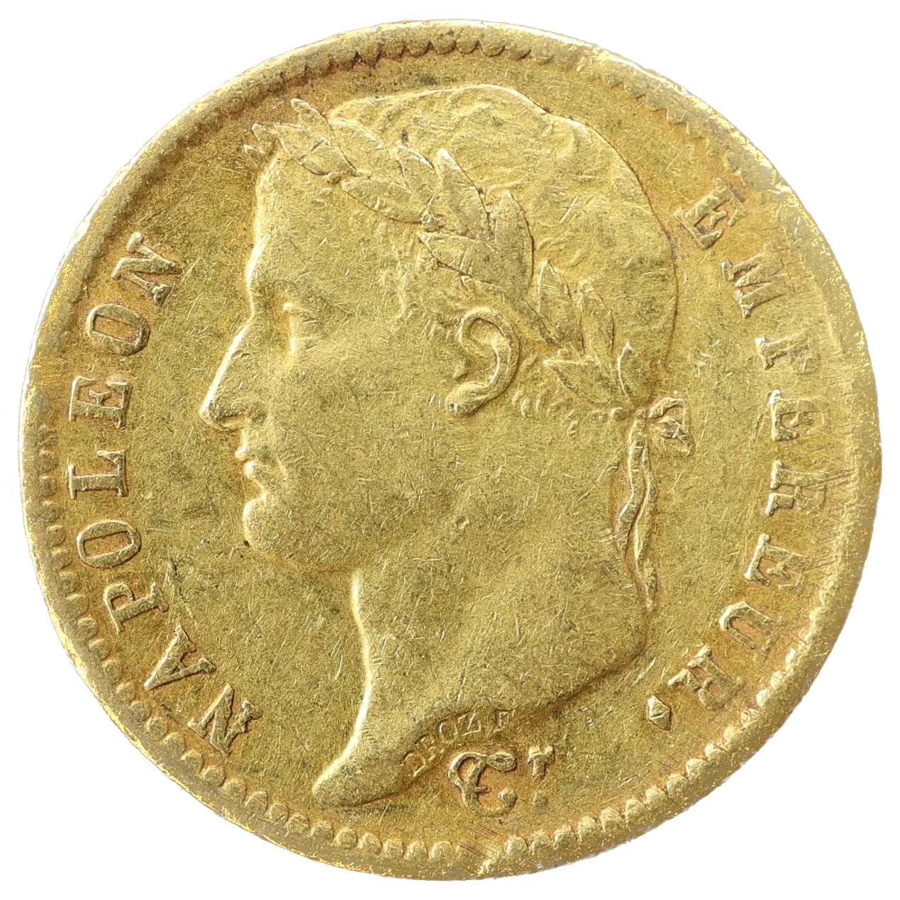 Napoleon Emperor (1804-1814) 20 Francs Gold 1813 Q Perpignan Reverse Empire 6.43 gr