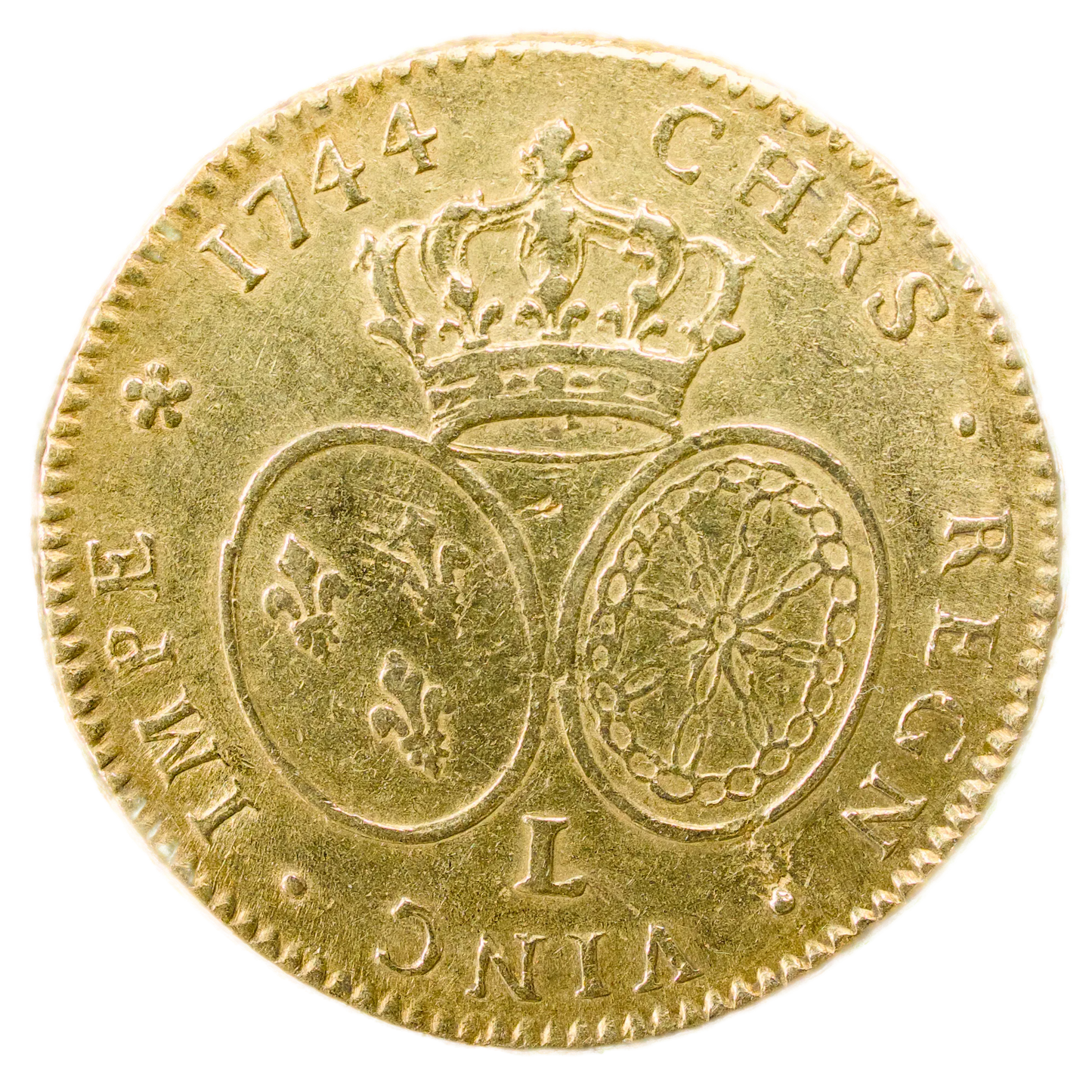 Louis XV (1715-1774) Double Louis d'or au Bandeau 1744 L Bayonne 16.23 gr