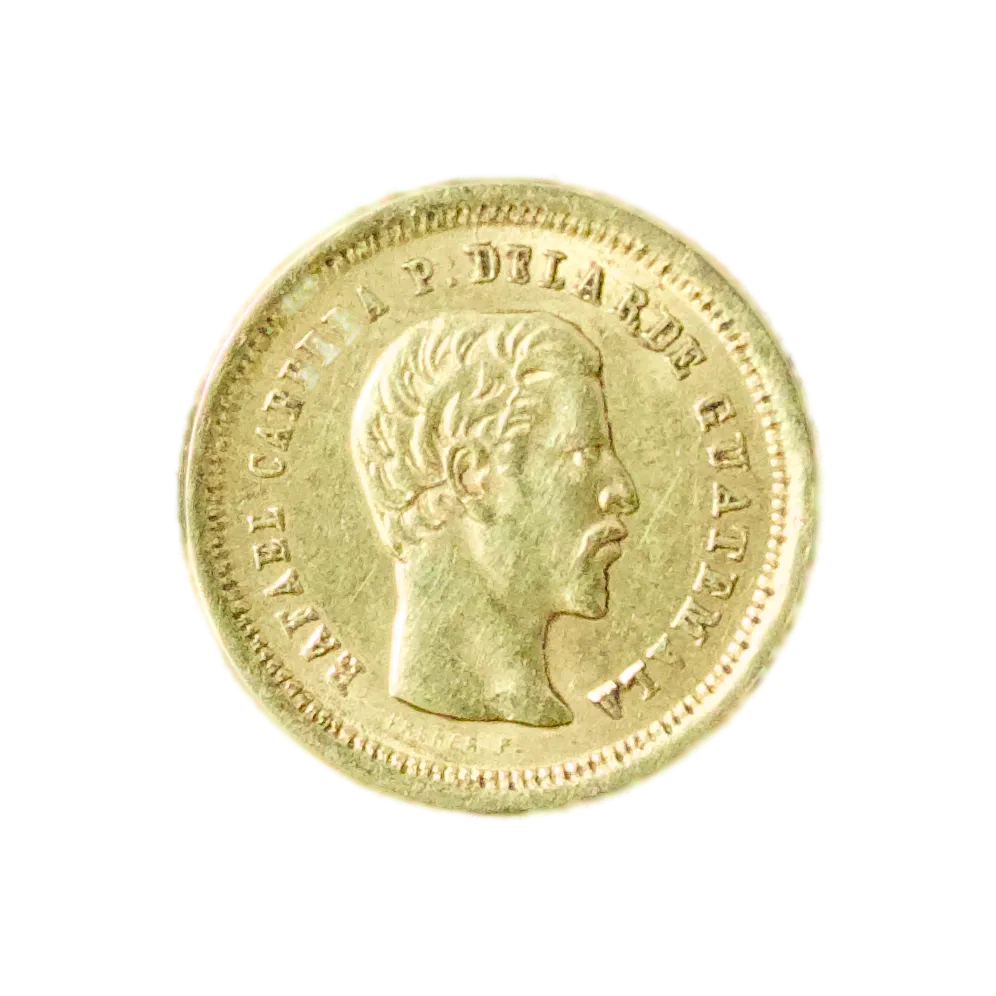 Guatemala (République) 🇬🇹 Rafael Carrera (1815-1865) 4 Reales 1861 Or 0.84 gr