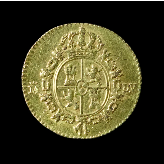 Espagne 🇪🇸 Charles III (1759-1788) 1/2 Escudo Or 1786 M Madrid 1.75 gr