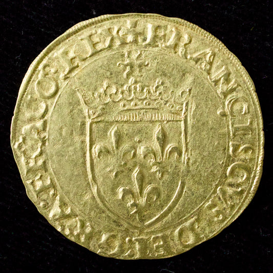 François Ier (1515-1547) Écu d'or au soleil point 5ème Toulouse 3.41 gr