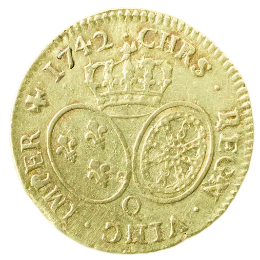 Louis XV (1715-1774) Louis d'or au Bandeau 1742 Q Perpignan 8.23 gr