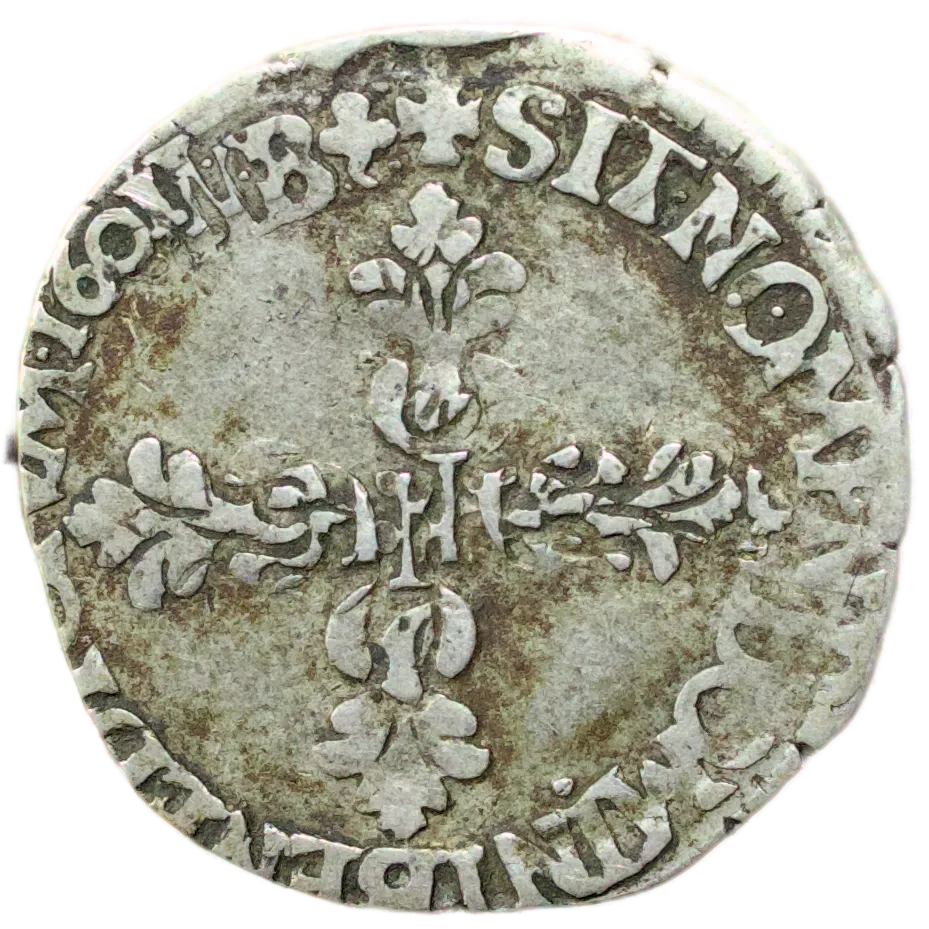 Henri IV (1589-1610) 1/4 (Quart) de Franc 1601 D Lyon Argent 3.42 gr