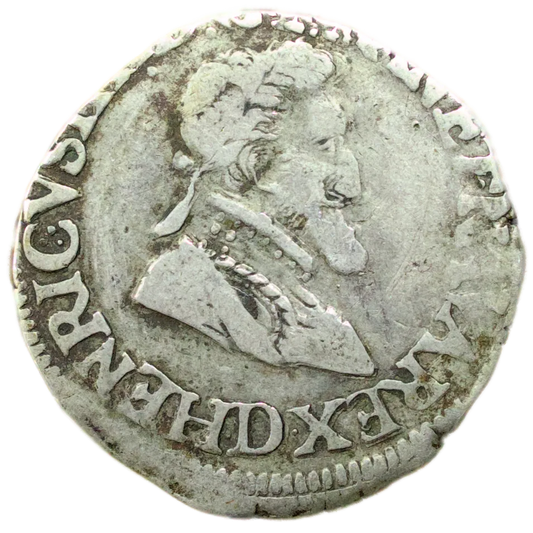 Henri IV (1589-1610) 1/4 (Quart) de Franc 1601 D Lyon Argent 3.42 gr