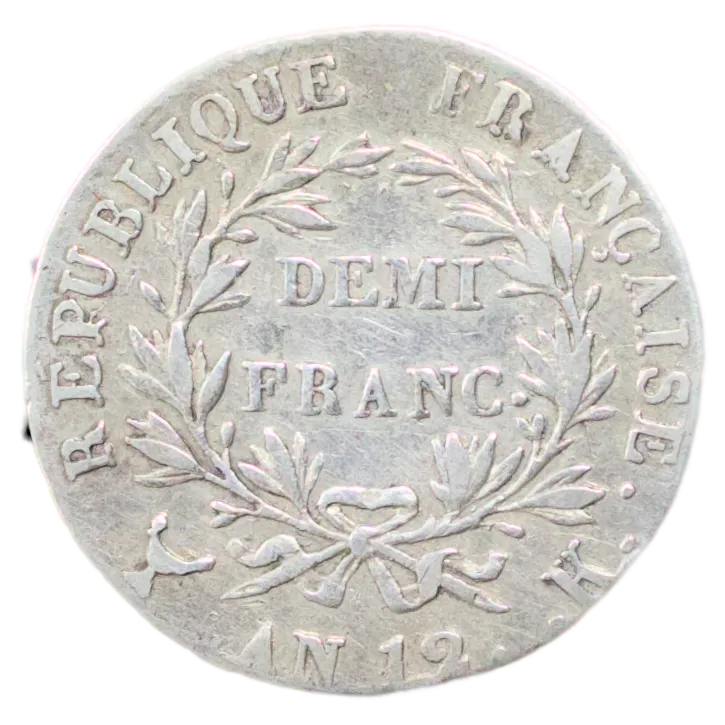 Napoleon Emperor (1804-1814) Half Franc An 12 K Bordeaux Silver 2.44 gr