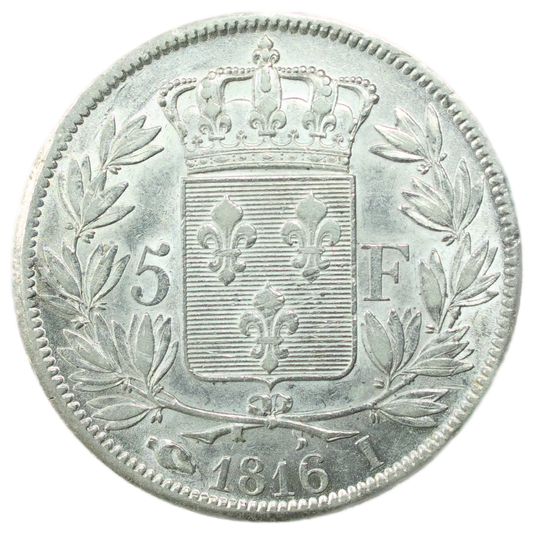 Louis XVIII (1814-1824) 5 francs 1816 I Limoges Argent 12.81 gr