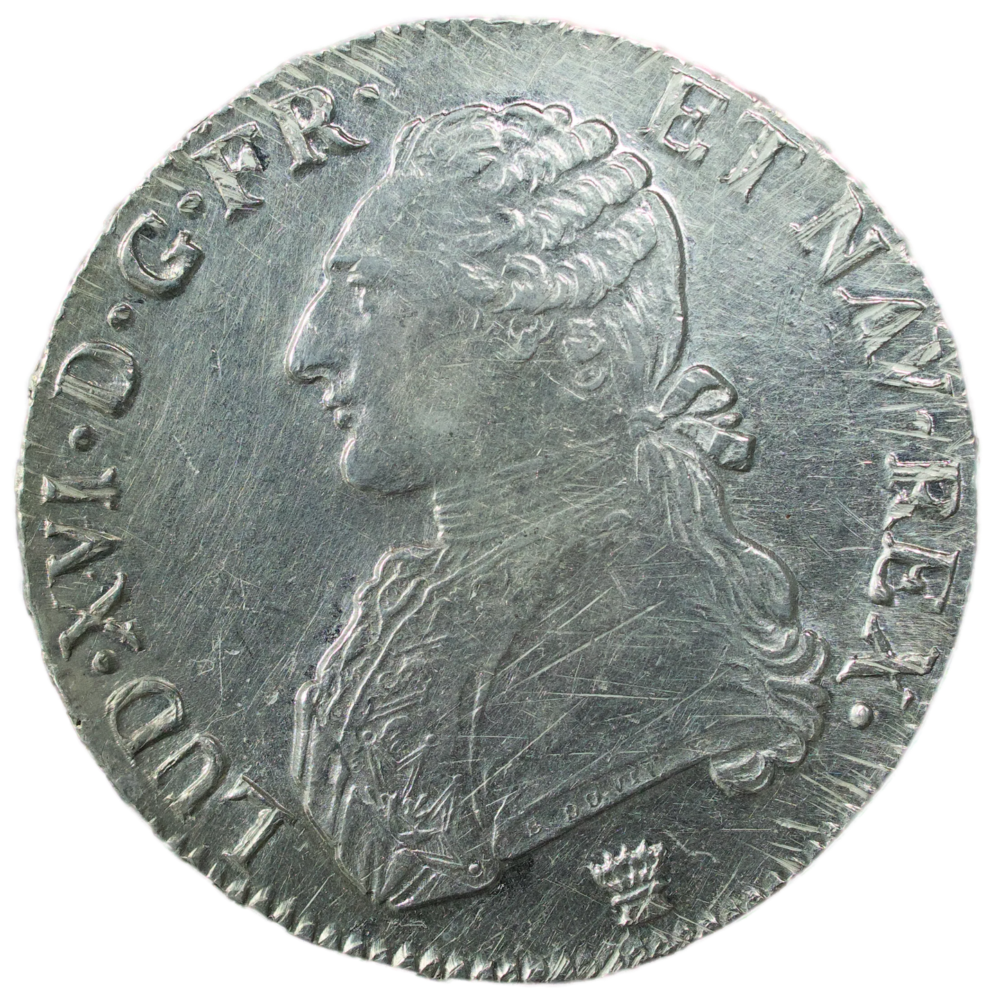 Louis XVI (1774-1792) Écu aux branches d'olivier 1791 I Limoges argent 29.01 gr