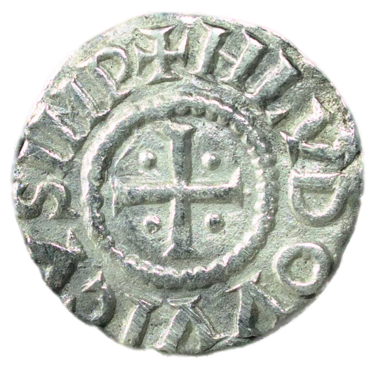 Carolingians Louis 1st The Pious (814-840) Denarius at the temple R/ XPISTIANA RELIGIO silver 1.21 gr