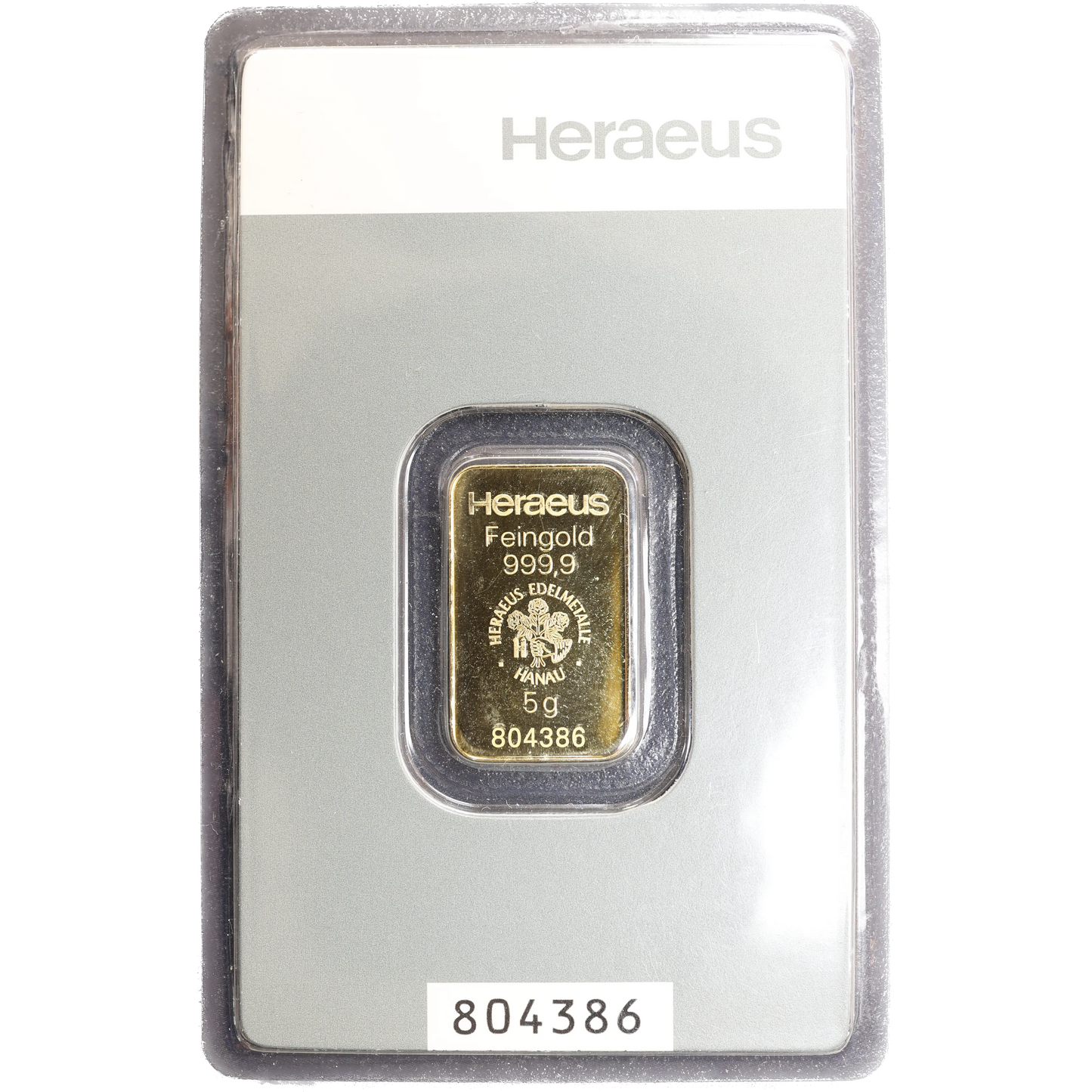 HERAEUS Gold Ingot 5 gr 999.9 Kinebar Switzerland