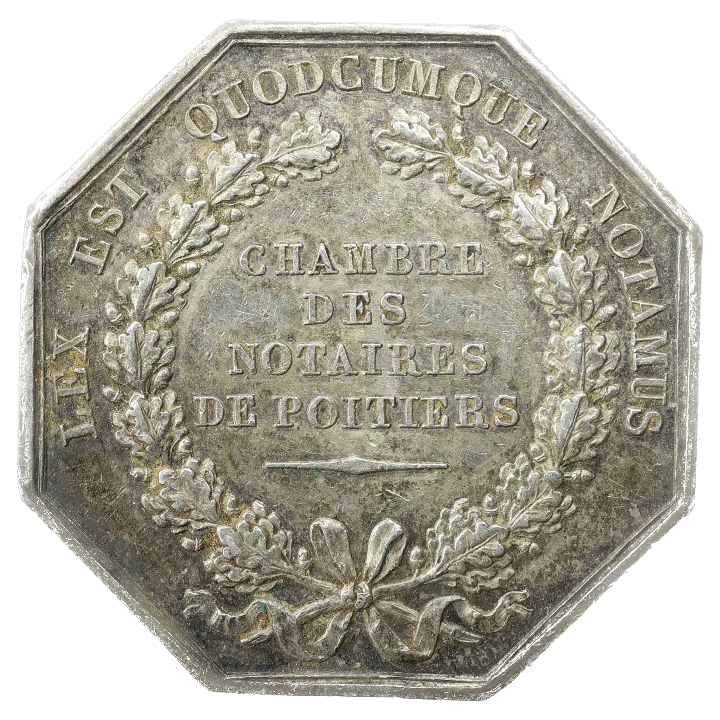 Ficha Octagonal Cámara de Notarios de Poitiers Plata 13,71 gr