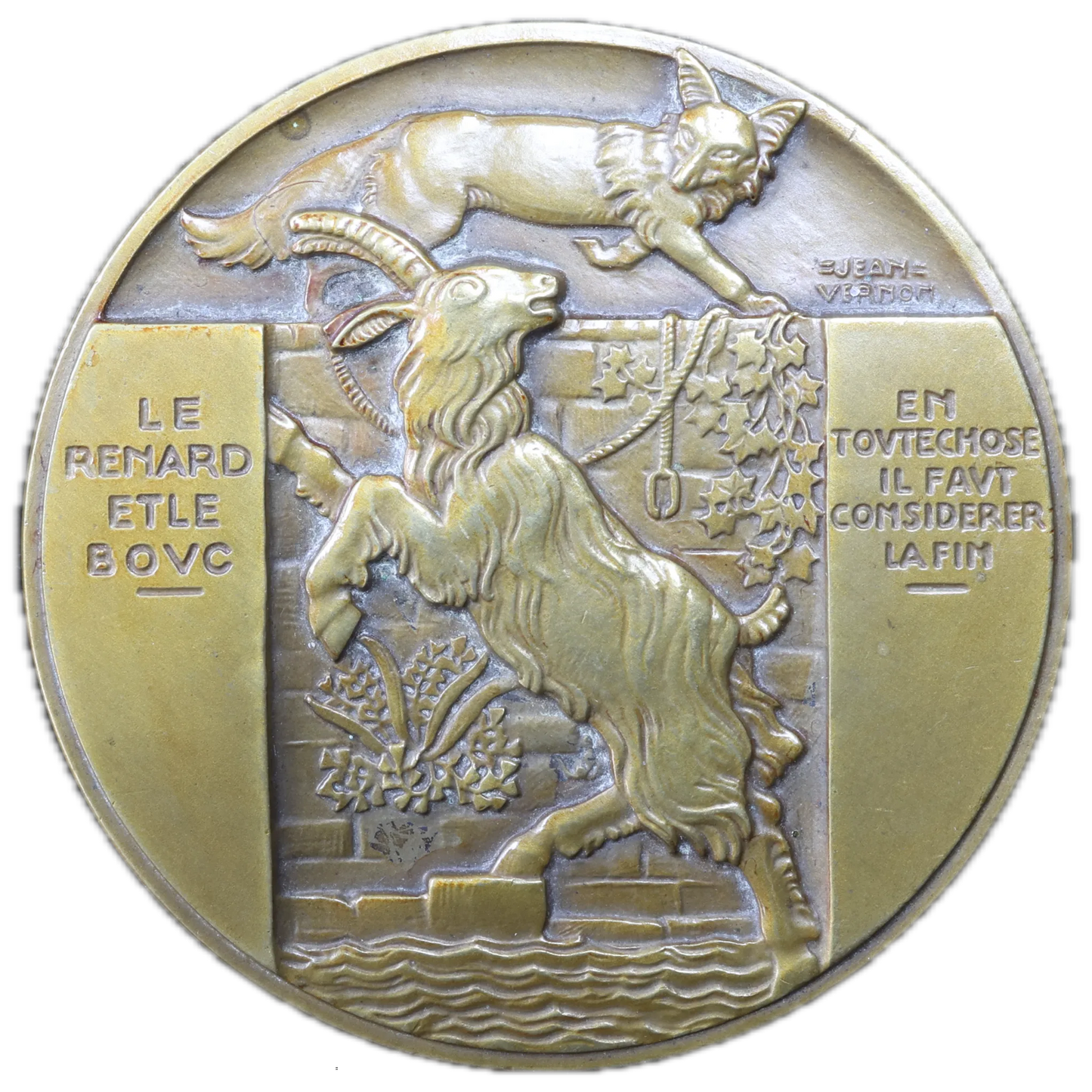 Medal Fable de La Fontaine - The Fox and the Goat By Vernon 111.02 gr 59 mm