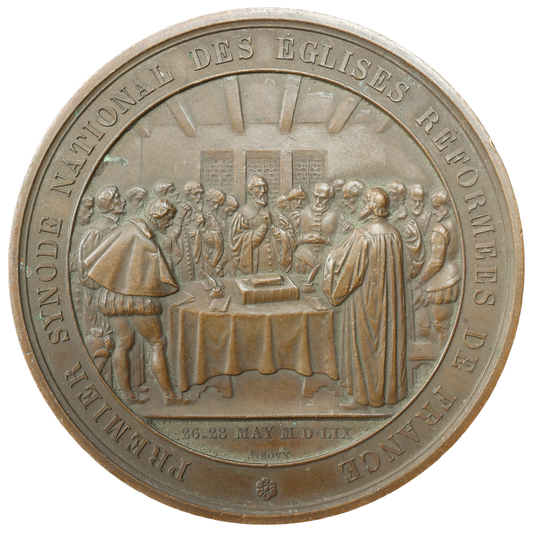 Medal Third secular jubilee of the Reformed Church of France May 29, 1859 Copper 145.08 gr by Bovy