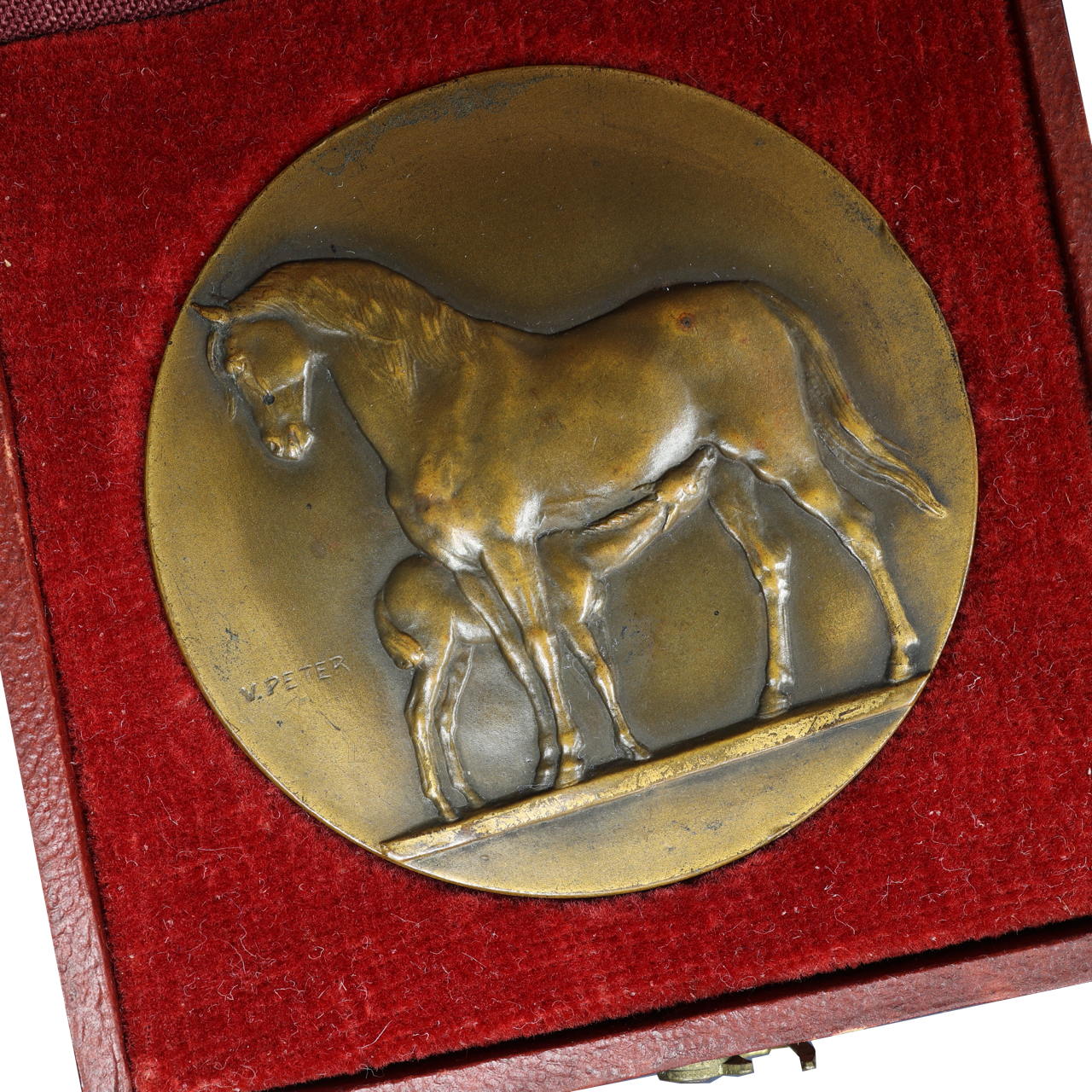 Horse Bronze Medal Horse Sculptor Victor Peter 62.06 gr 50 mm